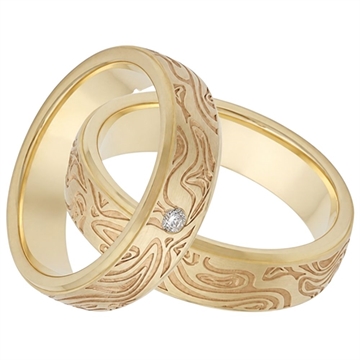 Vielsesringe i Guld med Diamant 0,04 ct. - 6 mmVielsesringe i 8 eller 14 karat guld med diamant på 0,04 ct.
