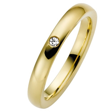 Vielsesring i Guld med Diamant 0,03 ct. - 3 mm