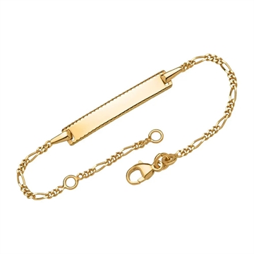 Armbånd i 9 kt. Guld fra 12 cm til 19 cm - Mulighed for lasergravering