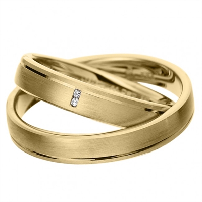 Vielsesringe i 8 kt. Guld med Brillanter 0,01 ct - 4 mm