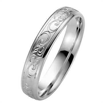 Enkel Vielsesring i Palladium - 4 mm