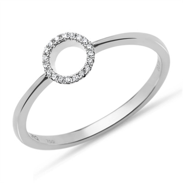 Forlovelsesring i 18 kt. Hvidguld med Diamanter - 0,05 ct.