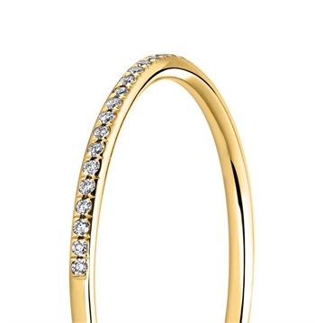 Alliancering i 18 kt. Guld med Diamanter - 0,08 ct.