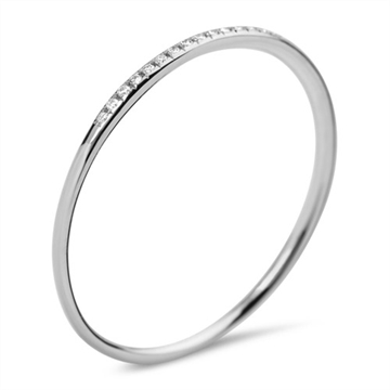 Alliancering i 18 kt. Hvidguld med Diamanter