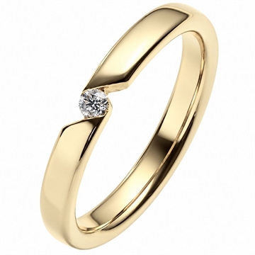 Vielsesring i Guld med Diamant 0,05 ct.