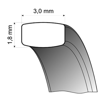 Enkel vielsesring i 8 kt. Hvidguld - 3 mm