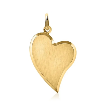 Vedhæng i 8 kt. Guld med Hjerte 15 x 23 mm- Mulighed for gravering