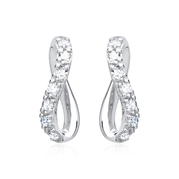 Infinity ørestikker i 14 kt. Hvidguld med Diamanter - 0,1 ct