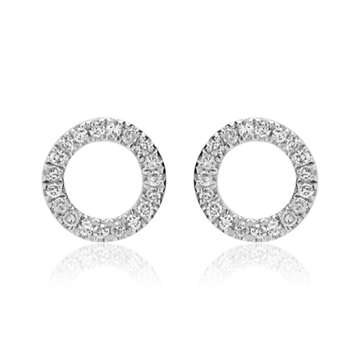Ørestikker i 14 kt. Hvidguld med Diamanter
