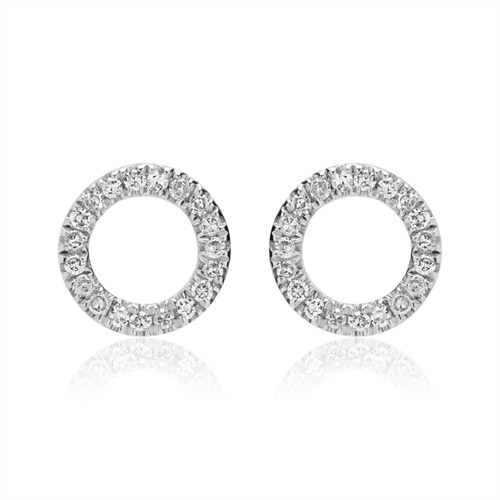 Ørestikker i 14 kt. Hvidguld med Diamanter