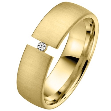 Vielsesring i Guld med Diamant 0,03 ct.