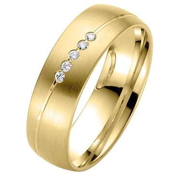 Vielsesring i Guld med Diamanter - 0,05 ct