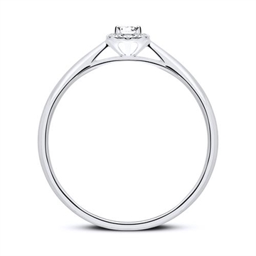  Forlovelsesring i 14 kt. Hvidguld med Diamanter - 0,14 ct.