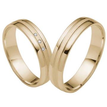 Vielsesringe i Guld med Diamanter 0,02 ct. - 4,5 mm
