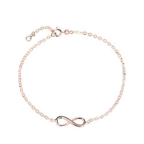 Infinity Armbånd i 14 kt. Rosaguld - 17 til 19 cm