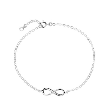 Infinity Armbånd i 14 kt. Hvidguld - 17 til 19 cm