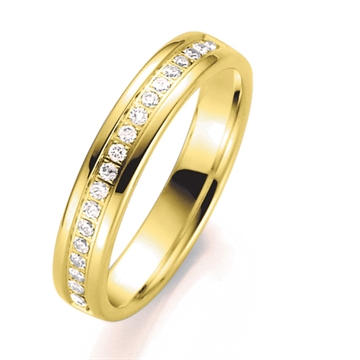 Vielsesring i Guld med Diamanter 0,20 ct. - 4 mm