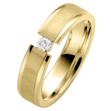 Vielsesring i Guld med Diamant 0,10 ct - 5 mm