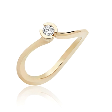 BARTOLI Flawless solitairering i 14 kt. Guld med Diamant - 0,20 ct.