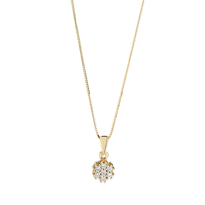 Collier i 14 kt. Guld med Diamanter