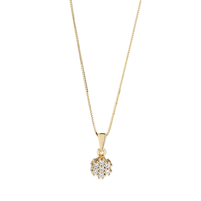 Collier i 14 kt. Guld med Diamanter