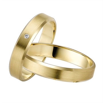 Vielsesringe i Guld med Diamant 0,01 ct - 4 mm