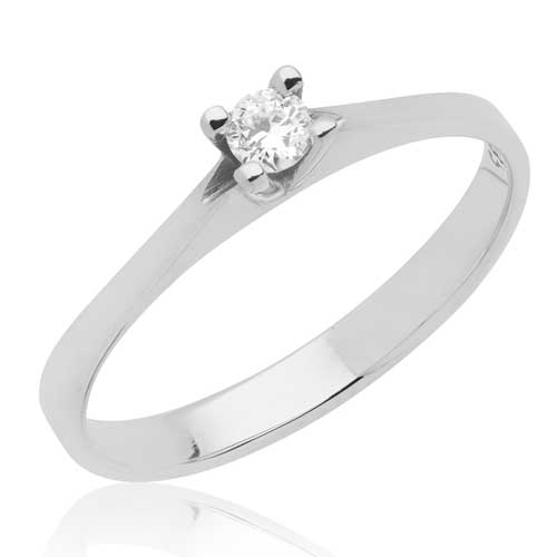 BARTOLI Endless Solitairering i 14 kt. Hvidguld med Diamant - 0,10 ct.