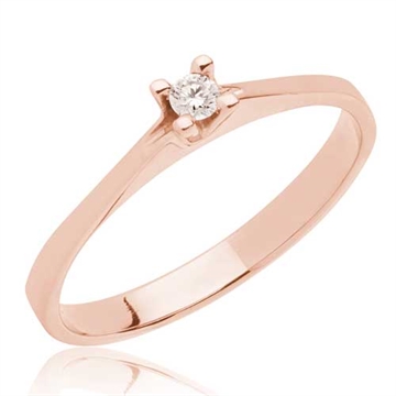 BARTOLI Endless Solitairering i 14 kt. Rosaguld med Diamant - 0,05 ct.