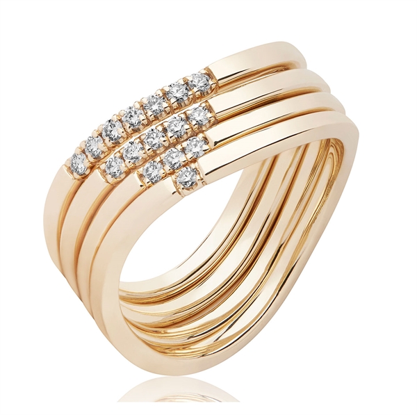 BARTOLI  Elegance  allianceringe i 14 kt. Guld - 0,16 ct.