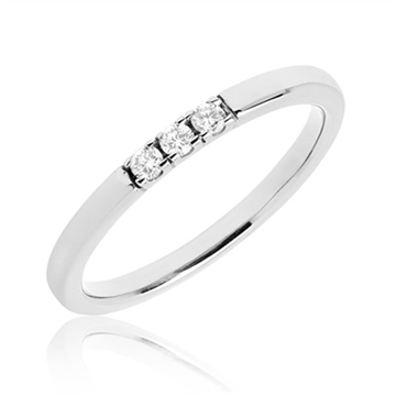 BARTOLI Alliancering i 14 kt. Hvidguld - 0,09 ct.