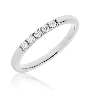 BARTOLI alliancering i 14 kt. Hvidguld - 0,15 ct.