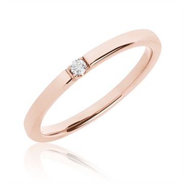 BARTOLI alliancering i 14 kt. Rosaguld - 0,03 ct.
