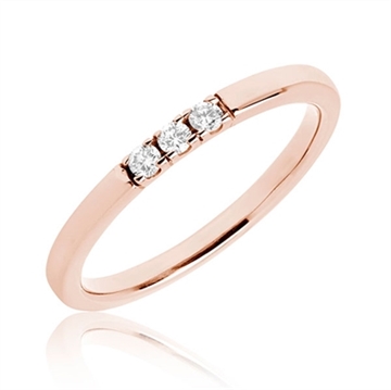 BARTOLI Alliancering i 14 kt. Rosaguld - 0,09 ct.
