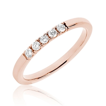 BARTOLI alliancering i 14 kt. Rosaguld - 0,15 ct.