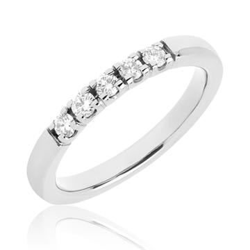 BARTOLI Aliancering i 14 kt. Hvidguld - 0,25 ct