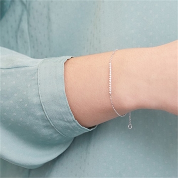 Armbånd i 14 kt. Hvidguld med Diamanter 0,22 ct.