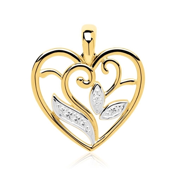 Guldhjerte med Diamant