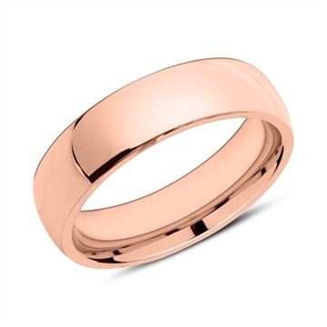 Vielsesring i rosaforgyldt Stål - 6 mm