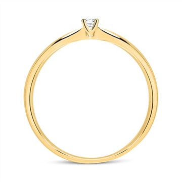 Solitairering 14 kt. Guld med Diamant - 0,05 ct.