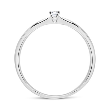 Solitairering 14 kt. Hvidguld med Diamant - 0,05 ct.