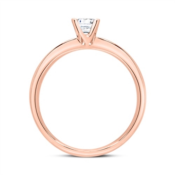 Solitairering 14 kt. Rosaguld med Diamant - 0,25 ct.