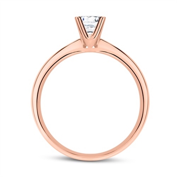 Solitairering 14 kt. Rosaguld med Diamant - 0,50 ct.