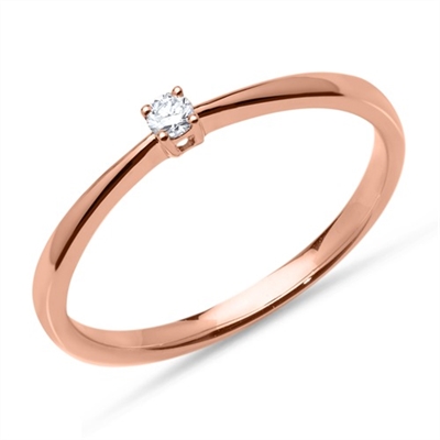 Forlovelsesring i 18 kt. Rosaguld med Diamant 