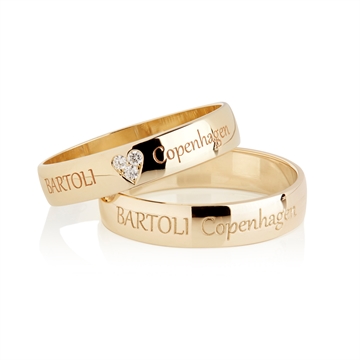 BARTOLI Classic vielsesringe i 8 kt. Guld - 4 mm