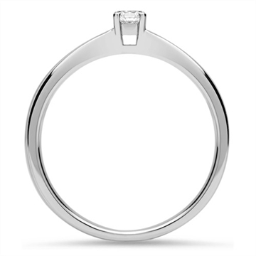 Solitaire ring i 18 kt. Hvidguld med Diamant 0,10 ct.