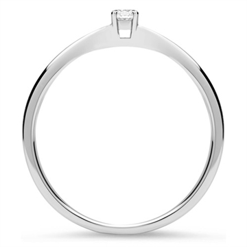 Solitaire ring i 18 kt. Hvidguld med Diamant - 0,05 ct