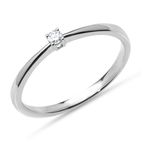 Solitaire ring i 18 kt. Hvidguld med Diamant - 0,05 ct