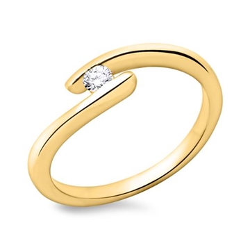 Diamantring i 14 kt. Guld med Diamant - 0,10 ct.