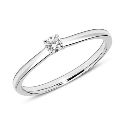  Forlovelsesring i 14 kt. Hvidguld med Diamant - 0,10 ct.