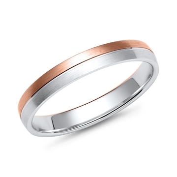 Vielsesring i Rosa og Hvidguld - 3 mm